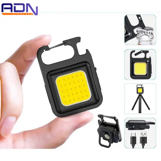 Lampu Mini COB LED Keychan Light Gantungan Kunci Tas Senter Camping