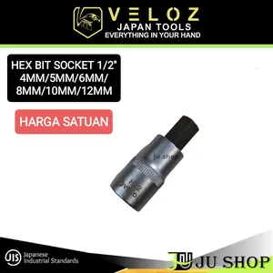 VELOZ HEX BIT socket 1/2 SHORT 4MM/5MM/6MM/8MM/10MM/12MM L sock PENDEK