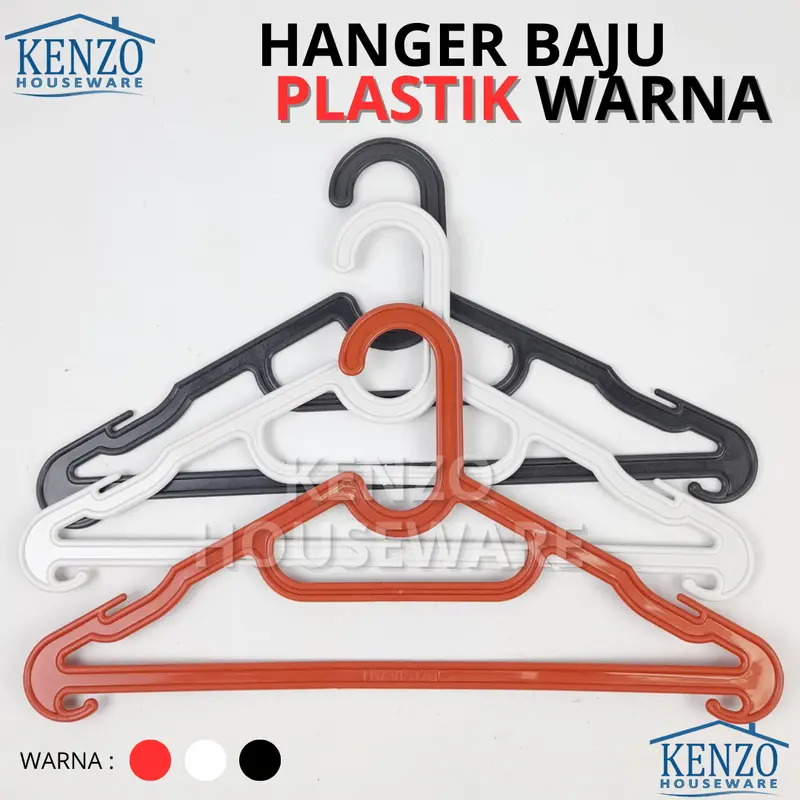 Hanger Plastik Baju Hitam Gantungan Celana Hanger Tebal Warna 1 Lusin 3