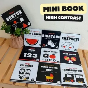 SK MINI BOOK HIGH CONTRAST - Buku Pengenalan Anak Hitam Putih Binatang