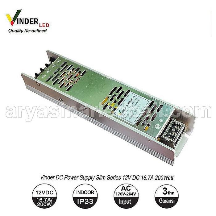 Gambar Vinder Indoor Switching Power Supply 12VDC 16.7A 200W dari Sinar Makmur LED Kota Administrasi Jakarta Barat Tokopedia