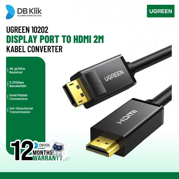 Gambar Kabel Converter UGreen Display Port to Hdmi 2M 4K - DP to Hdmi 10202 dari DBKlik Indonesia Kota Administrasi Jakarta Pusat Tokopedia