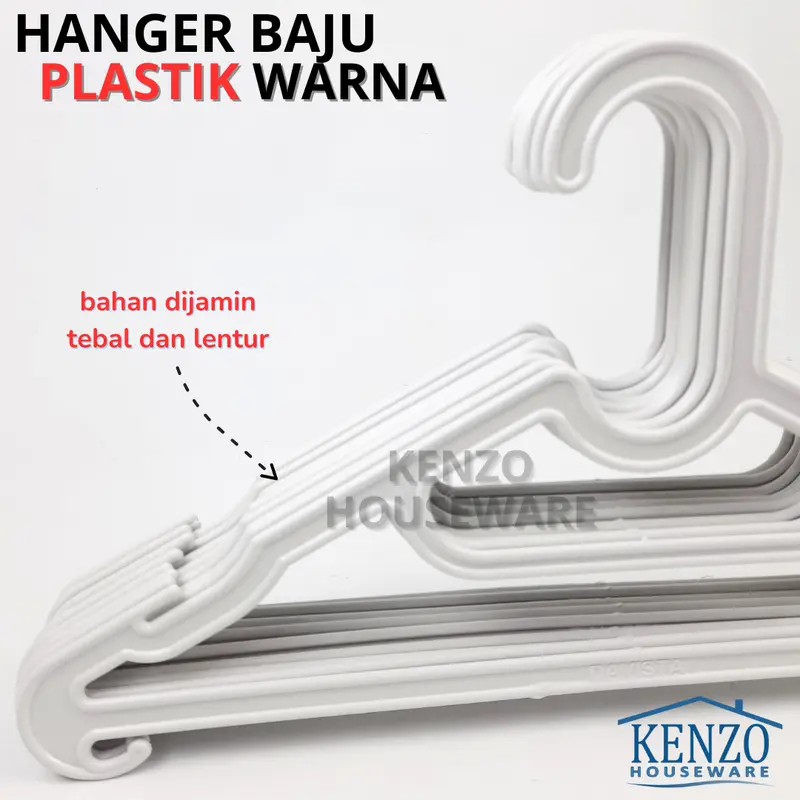 Hanger Plastik Baju Hitam Gantungan Celana Hanger Tebal Warna 1 Lusin 4