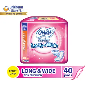 Charm Long & Wide Pantyliner Absorbent Fit Breathable NP 40 Pads