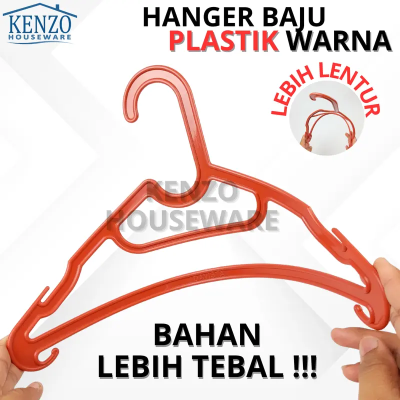 Hanger Plastik Baju Hitam Gantungan Celana Hanger Tebal Warna 1 Lusin 2