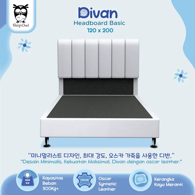 SLEEP OWL Dipan Tempat Tidur Minimalis Divan Orchid Series 120 x 200 2