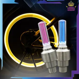 GTT Tutup Pentil LED Nyala Per 2 pcs Lampu Roda Ban Mobil Sepeda
