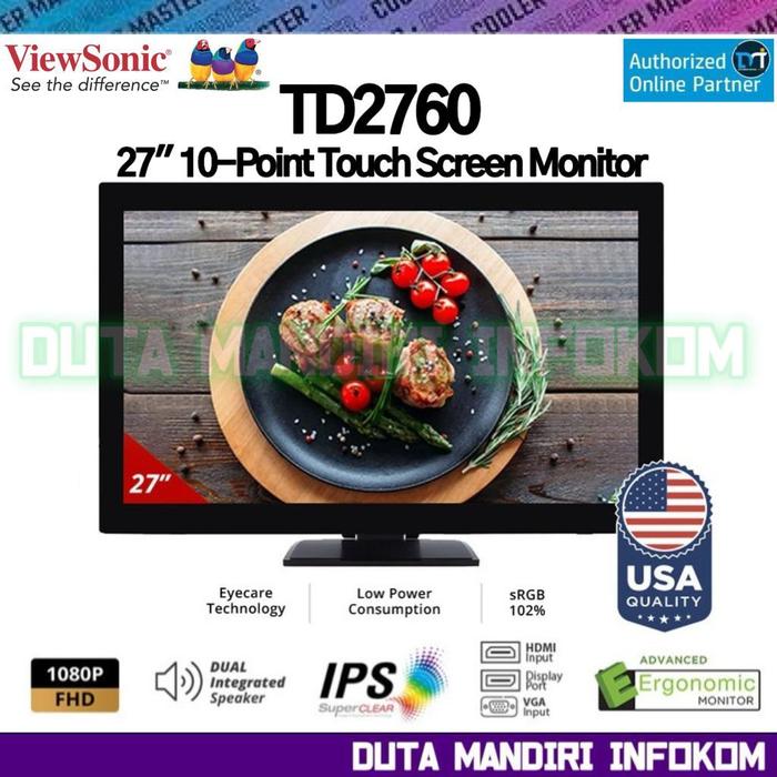 Gambar ViewSonic TD2760 27" Inch - FHD 1080p VA HDMI DP VGA Speaker 10-point VESA Touchscreen Monitor dari Duta Mandiri Infokom Kota Administrasi Jakarta Pusat Tokopedia