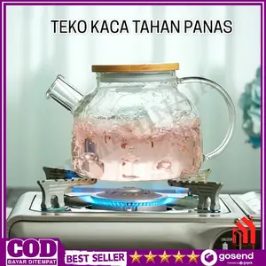 Teko Kaca Tahan Panas Api Pitcher Teh kopi Transparant Teapot kettle