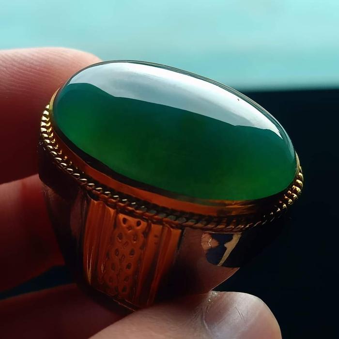 Gambar Batu Bacan Gulau Kristal HQ BC070 Green Kental Ikatan Perak HM Kokoh dari CNC phoneshop Kota Administrasi Jakarta Pusat Tokopedia