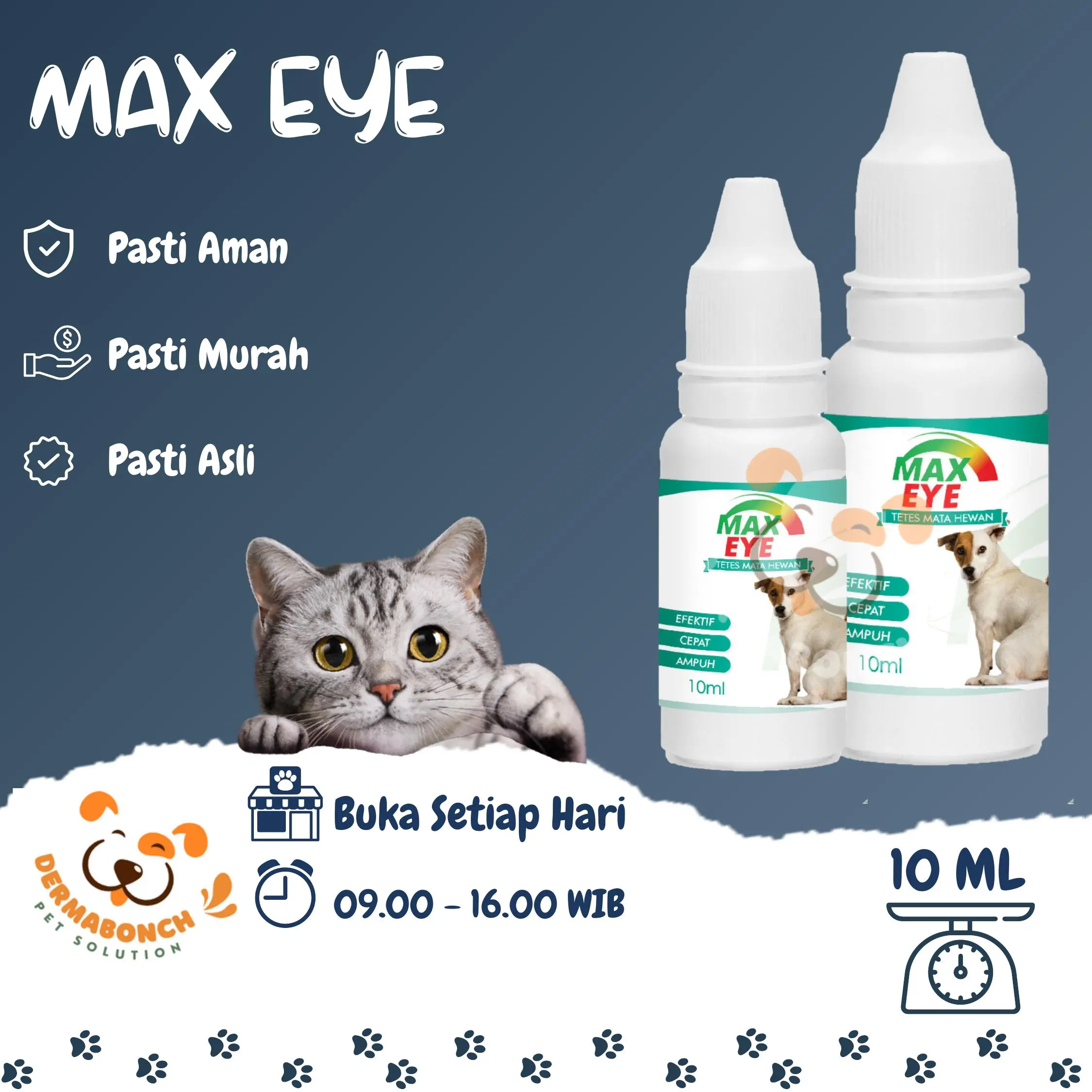 Obat Tetes Mata Hewan Kucing Anjing Kelinci Max Eye 10 ml 10ml