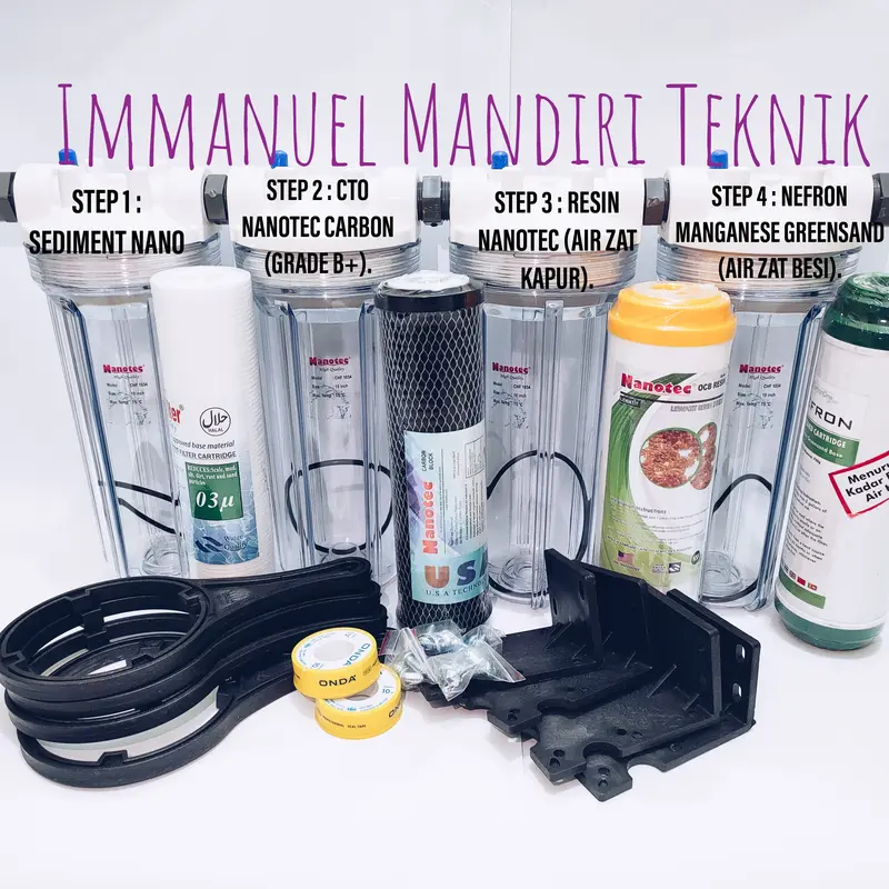 Paket filter 4 tahap air tanah / air pam / saringan cto resin mangan 0