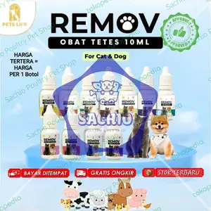 REMOV Obat Tetes PenurnBirahi/Muntah/ Recovery/Cacing/Mata/Telinga Cat