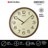 Gambar Jam Dinding SEIKO Analog QXA807B Quiet Sweep Mat Brown Case Beige Dial dari Carolina Watch Official Shop Kota Administrasi Jakarta Barat 1 Tokopedia