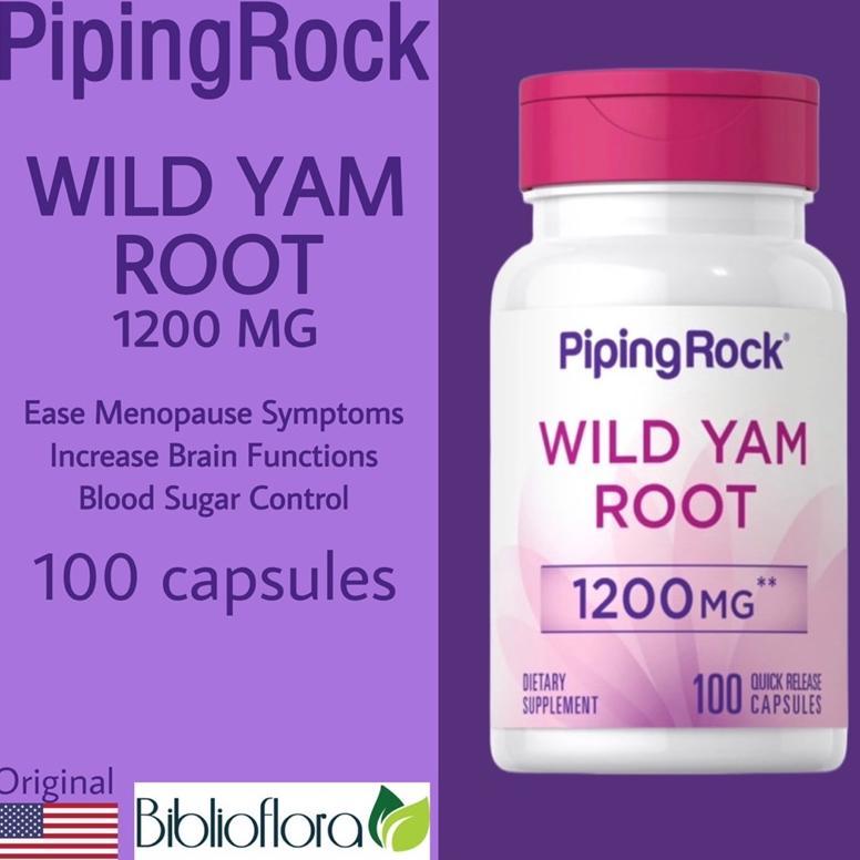 Terbaru Piping Rock Wild Yam Root 1200 mg 100 Capsules Menopause Blood