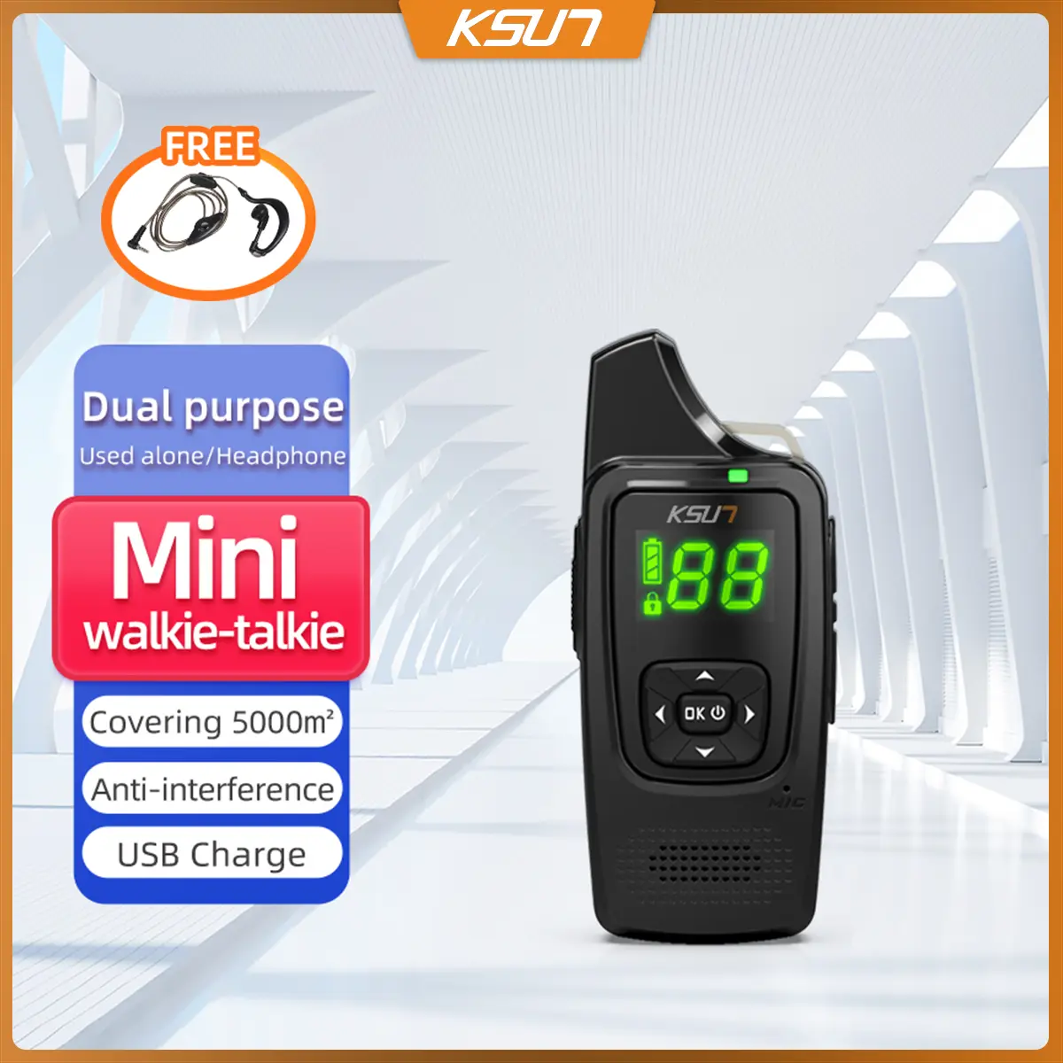 KSUN X-TFSI Handy TalkieI V6 Mini Walkie Talkie Wireless Device Communication Radio Dua Way