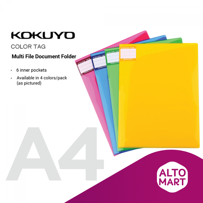 Promo Kokuyo Color Tag Multi File Document Folder Map Bening Organizer ...