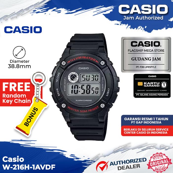 Gambar Casio Original W-216H-1AVDF Jam Tangan Pria Digital Rubber Black dari Cerita Bandung Official Kota Bandung Tokopedia