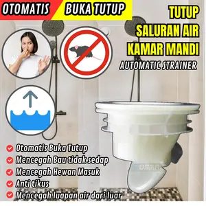 Penutup Saluran Air Kamar Mandi Anti Serangga Masuk Katup Otomatis Buka Tutup