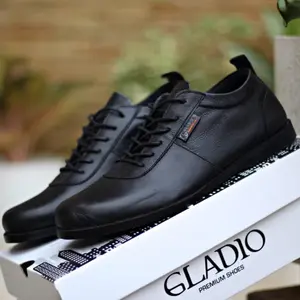 Sepatu Gladio Bareto Brown Original Pantofel Pria Casual Formal Kerja Shoes