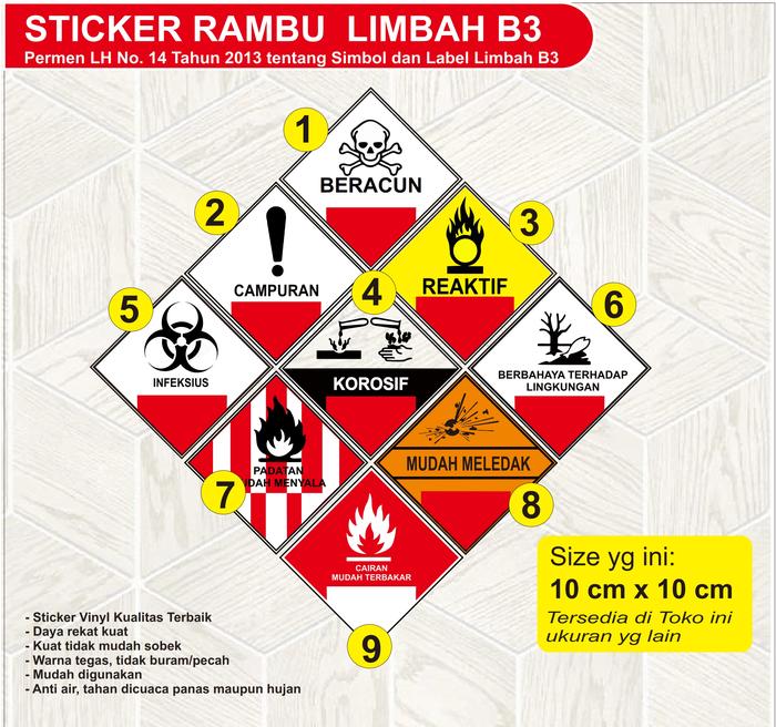 Label B3 Rak Jual Stiker Vinyl label simbol limbah B3 / Rambu Limbah B3 / Simbol B3 ...