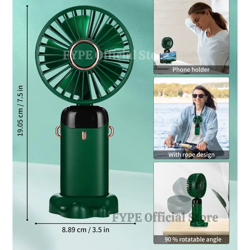 Kipas Angin Mini Portable Fan LED Display Kipas Lipat Genggam 25000mAh 4