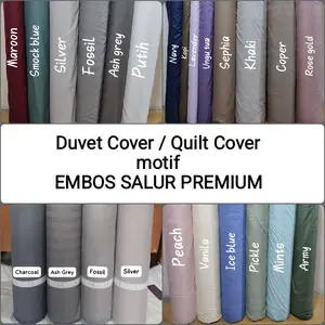 Duvet Cover / Quilt Cover motif Embos Salur Premium ready semua ukuran