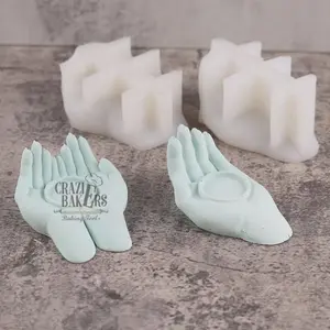 Cetakan Silikon Candle Holder Telapak Tangan Palm Single Double Hands