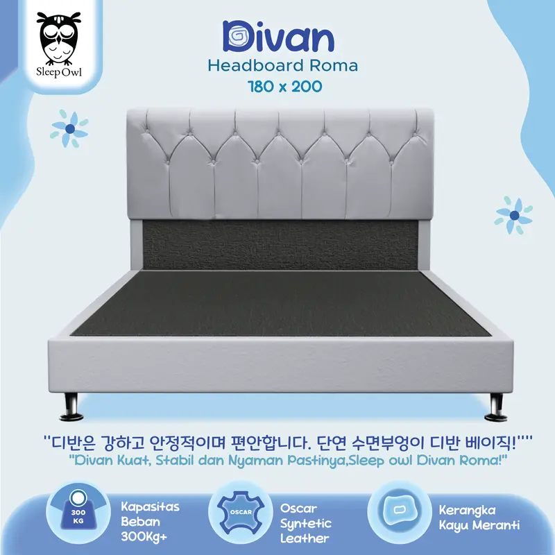SLEEP OWL Dipan Tempat Tidur Minimalis Divan Tulip Series 180 x 200 1