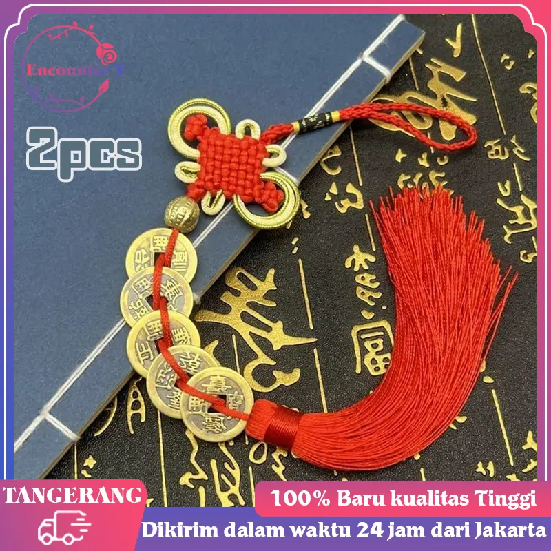 2pcs/Set 5coin Gantungan Feng Shui Coin Fengshui Koin Untuk Kerejekian