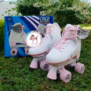 Children Roller Skates by Circle Society - Pink Vanilla Size 3-7US