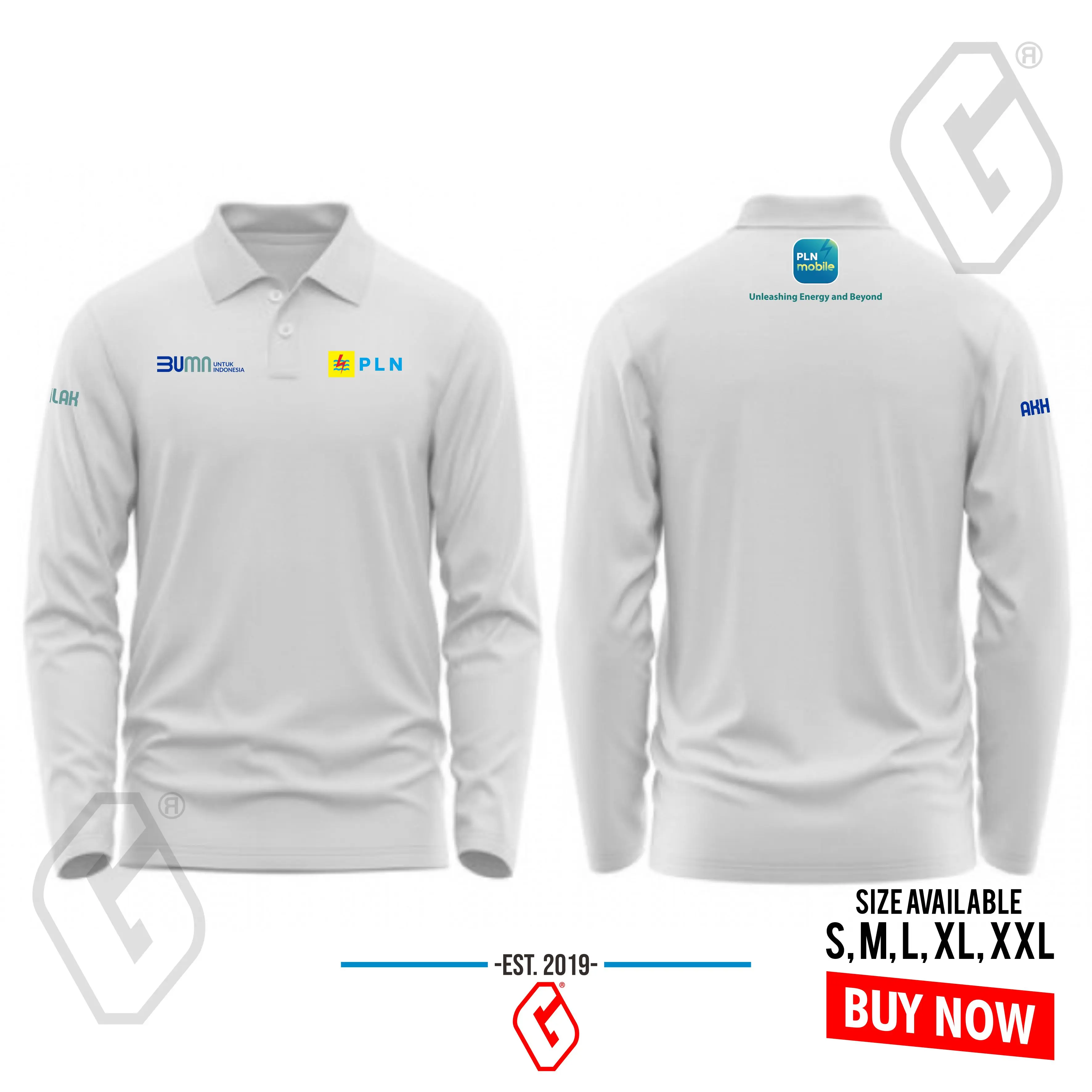 polo shirt pln mobile bumn/baju kerah pln mobile akhlak bumn longsleve