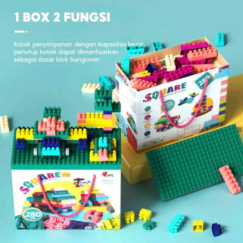DIY Block 280 pcs Mainan Anak Susun Balok Brick 0