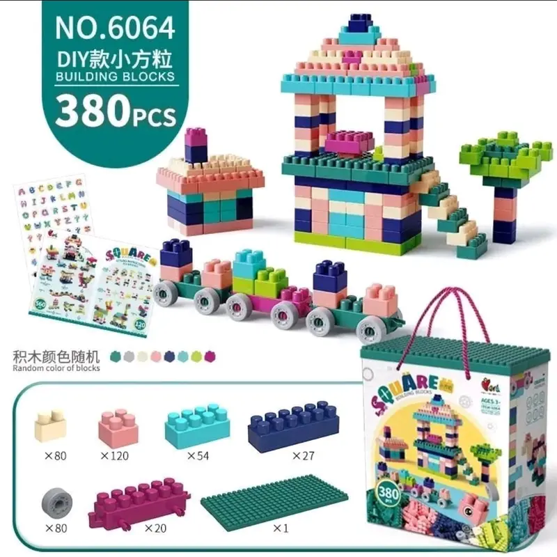 DIY Block 280 pcs Mainan Anak Susun Balok Brick 3