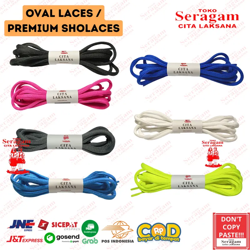 Tali Sepatu Shoelace Bulat (OVAL) Premium Shoelace  / Oval Shoelace 0