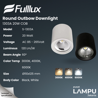 Gambar Fullux Downlight Outbow 20watt LeD 220v - Hitam, 3000k dari Pusat Lampu Jakarta Kota Administrasi Jakarta Pusat 2 Tokopedia
