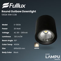 Gambar Fullux Downlight Outbow 20watt LeD 220v - Hitam, 3000k dari Pusat Lampu Jakarta Kota Administrasi Jakarta Pusat 5 Tokopedia