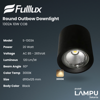 Gambar Fullux Downlight Outbow 20watt LeD 220v - Hitam, 3000k dari Pusat Lampu Jakarta Kota Administrasi Jakarta Pusat 4 Tokopedia
