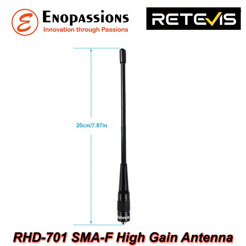 Retevis RHD-701 SMA-F VHF/UHF High Gain Antenna 20 Watt Untuk Radio HT 1