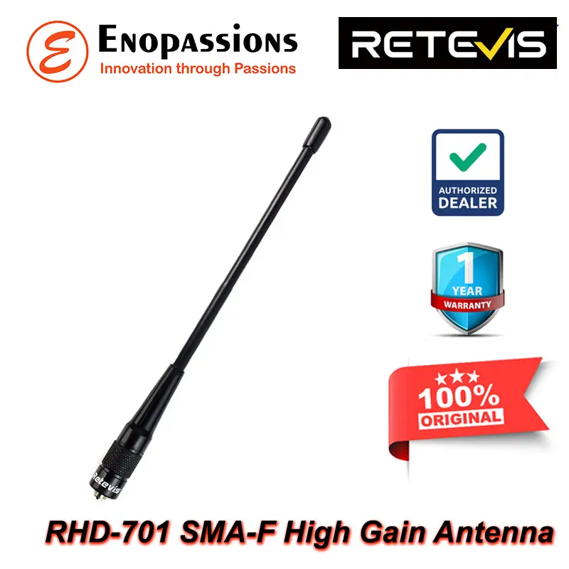Retevis RHD-701 SMA-F VHF/UHF High Gain Antenna 20 Watt Untuk Radio HT 0