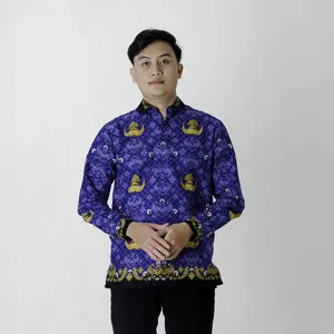 Seragam Katun Pria Batik KORPRI korpri biru Dinas PNS Panjang