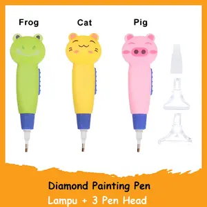 Diamond Painting Pen Tool with Light Lamp Bonus 3 Kepala