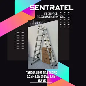 TANGGA LIPAT TELESKOPIK TANGGA DOUBLE ALUMUNIUM 2.2M+2.2M TOTAL 4.4M