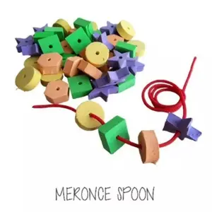 Mainan Meronce Bentuk Geometri / Mainan Montessori Spon