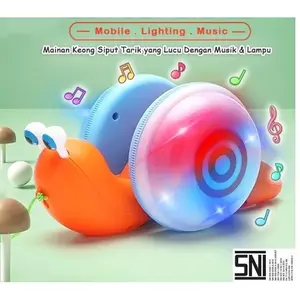Mainan Anak Siput Tarik Goyang Suara Lampu / Mainan Anak Hewan Tarik