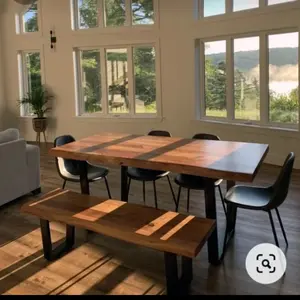 meja makan kayu mahoni set bangku duduk uk170x70x75x45x45cm