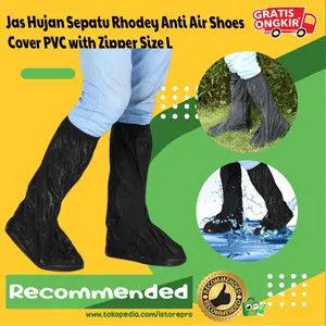 Jas Hujan Sepatu Rhodey Anti Air Shoes Cover PVC with Zipper Size L