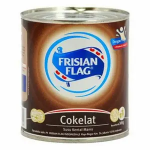 frisian flag susu kental manis kaleng 370 gram bendera cokelat karton