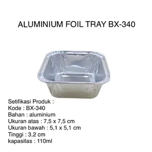 ALUMINIUM TRAY CUP BX-340 ISI 100PCS - WADAH ALUMINIUM FOIL BX-340