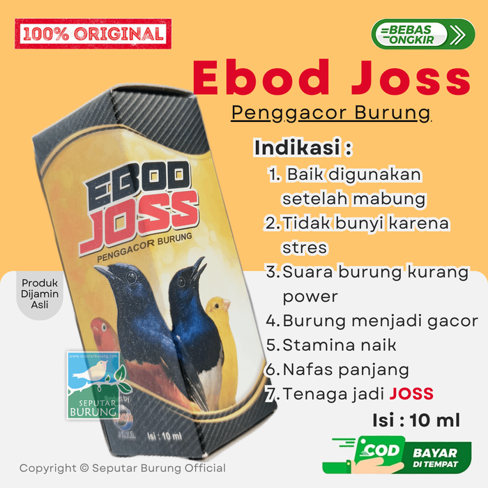 Gambar Vitamin Burung EBOD JOSS Gacor Nafas Panjang Power Stamina Joss dari Seputar Burung Indonesia Kab. Sukoharjo Tokopedia